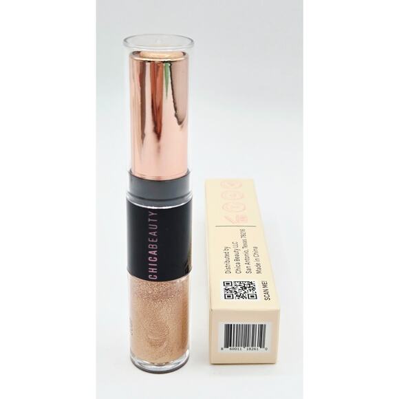 HUDA BEAUTY Glowish Multidew Skin Tint 04 Med & ChicaBeauty Glow Highlighter Duo - Picture 7 of 8